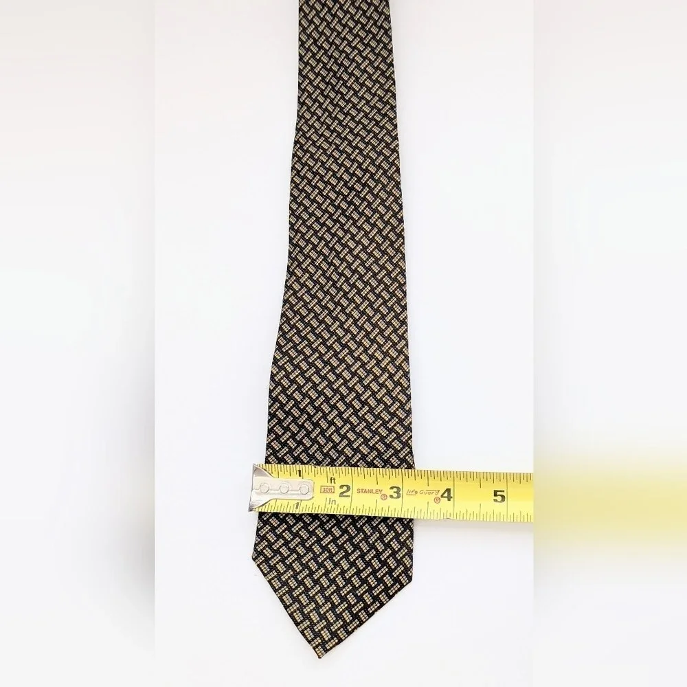 Bialucci Collection Striking Black & Gold Patterned Tie Perfect for Teens